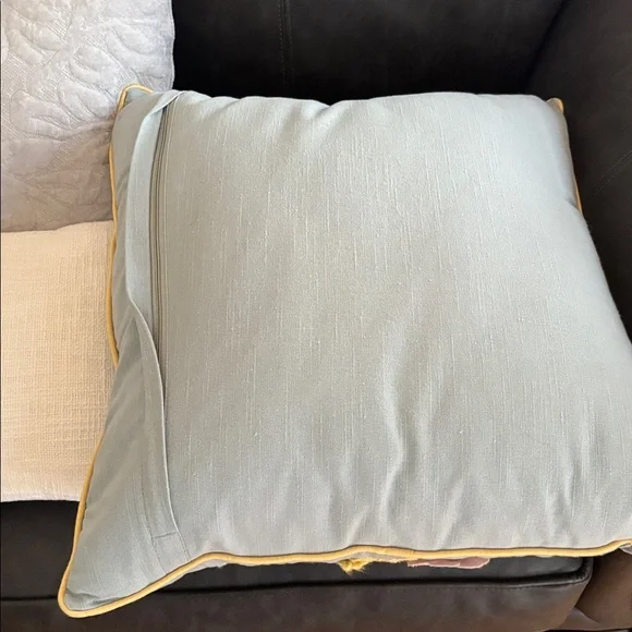 Embroidered Floral Decorative Pillow - Picture 2 of 4